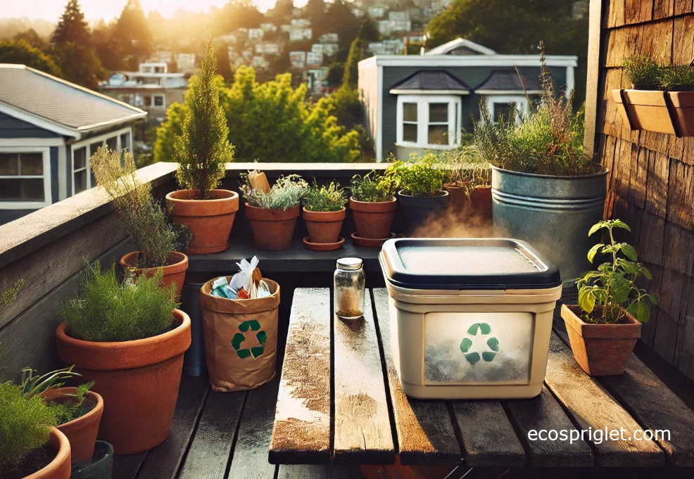 Freezer scrap container and a small tote for carrying kitchen scraps to a community drop-off