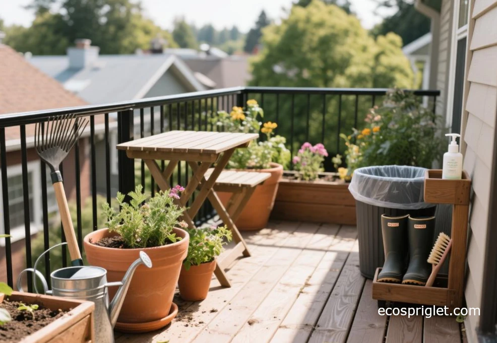 Clean, sealed compost setup 